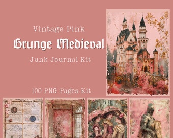 Grunge Medieval Junk Journal Pages | 100 Vintage Junk Journal  Printable | Fairytale Grungy Paper Kit | Instant Download | Grungy Background