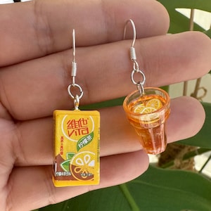 Vitasoy Mini Teedose Zitrone + Eisteeohrringe