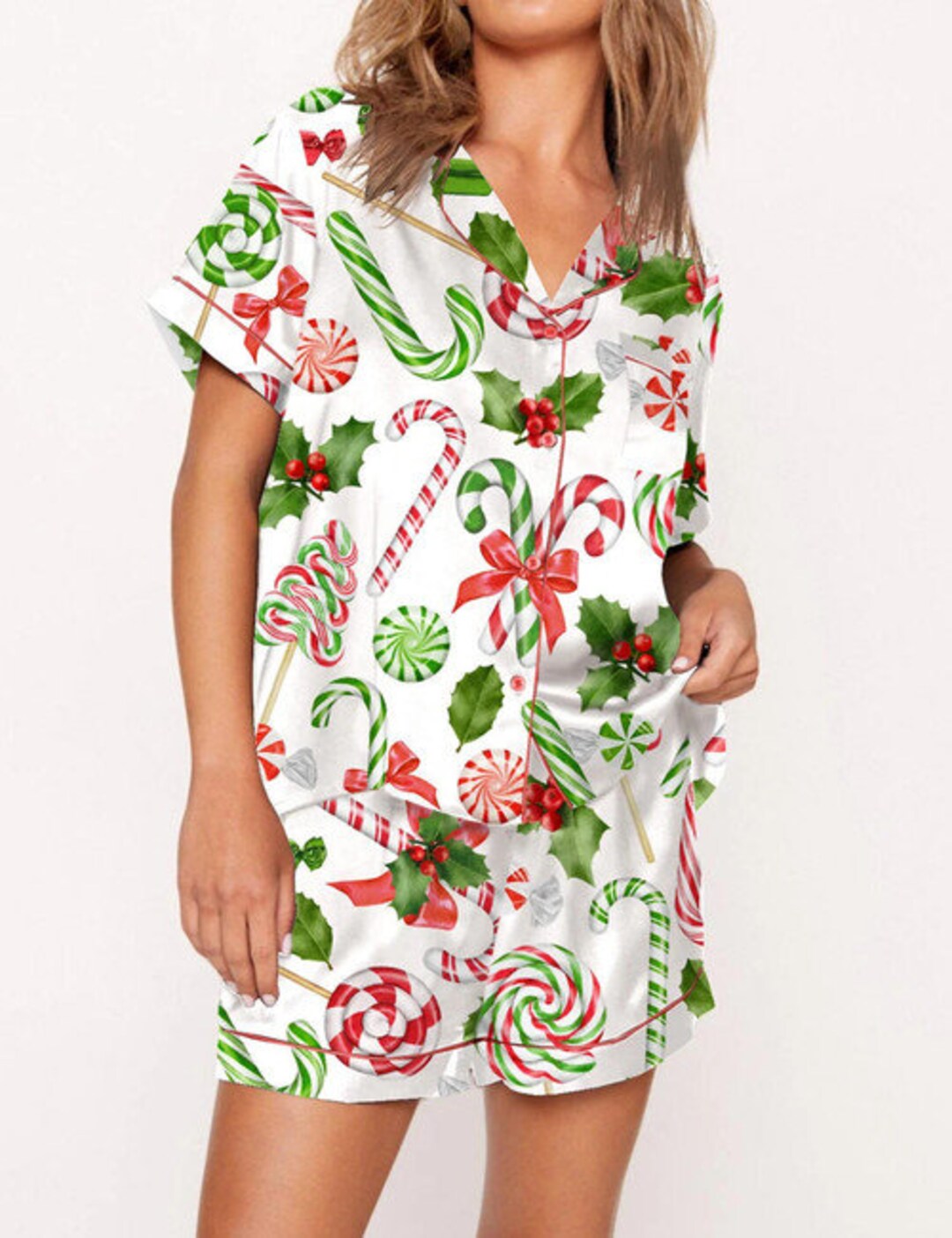 Christmas Candy Cane Pajama Set Pajama Set Candy Cane Etsy