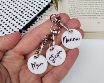 Personalized Acrylic Trolley Token: Custom Bag Charm Keyring