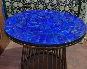Blue lapis lazuli table top, coffee table