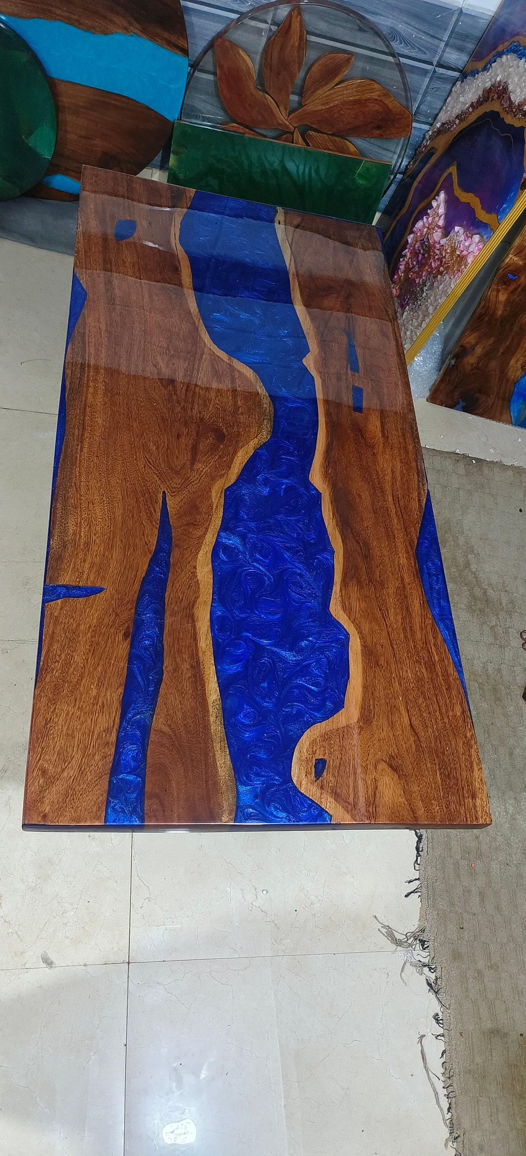 Epoxy Wooden Dining Table Top Home Decor Fall Decor Resin Etsy