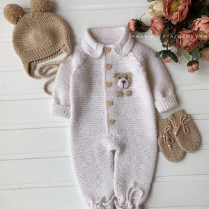 4 Piece Teddy Bear Newborn Suit and Set,baby gift,Newborn Baby Graduation Dress,Unisex Baby Clothes,newbornbaby gift,Homecoming HospitalGift image 9