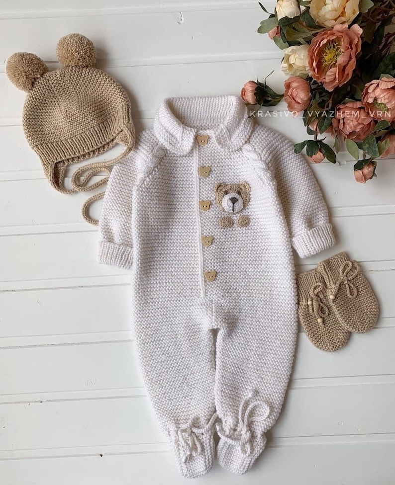 4 Piece Teddy Bear Newborn Suit and Set,baby gift,Newborn Baby Graduation Dress,Unisex Baby Clothes,newbornbaby gift,Homecoming HospitalGift 画像 9