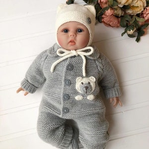 4 Piece Teddy Bear Newborn Suit and Set,baby gift,Newborn Baby Graduation Dress,Unisex Baby Clothes,newbornbaby gift,Homecoming HospitalGift image 10