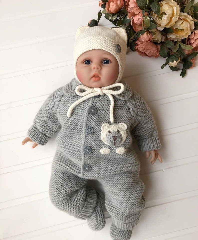 4 Piece Teddy Bear Newborn Suit and Set,baby gift,Newborn Baby Graduation Dress,Unisex Baby Clothes,newbornbaby gift,Homecoming HospitalGift zdjęcie 10