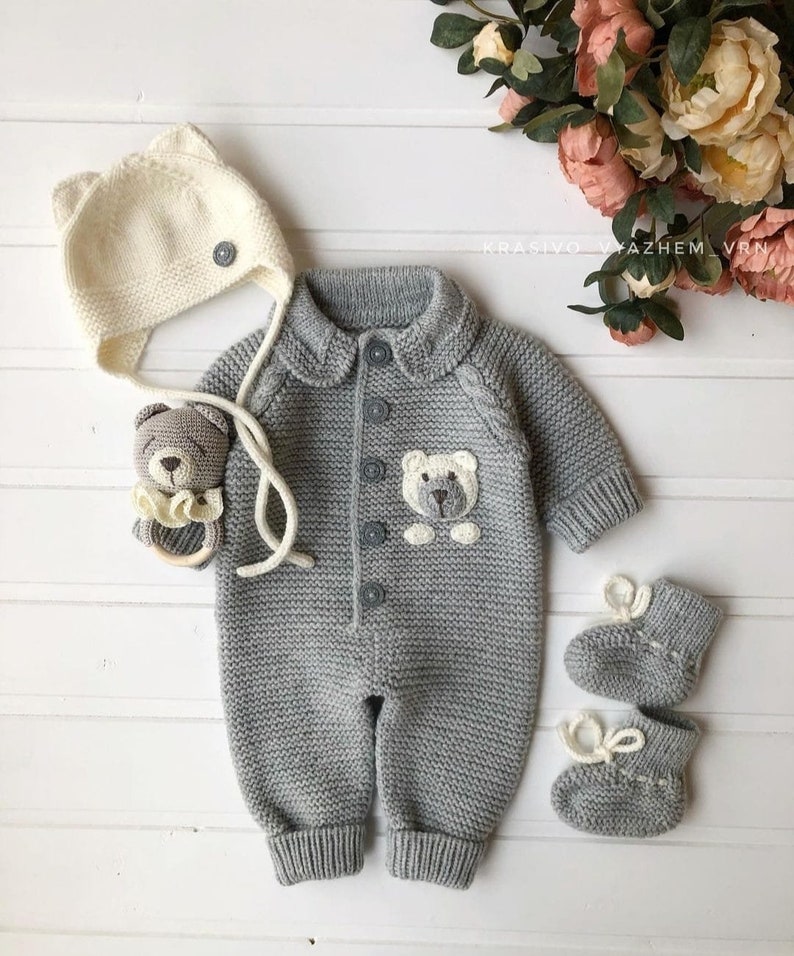 4 Piece Teddy Bear Newborn Suit and Set,baby gift,Newborn Baby Graduation Dress,Unisex Baby Clothes,newbornbaby gift,Homecoming HospitalGift image 7