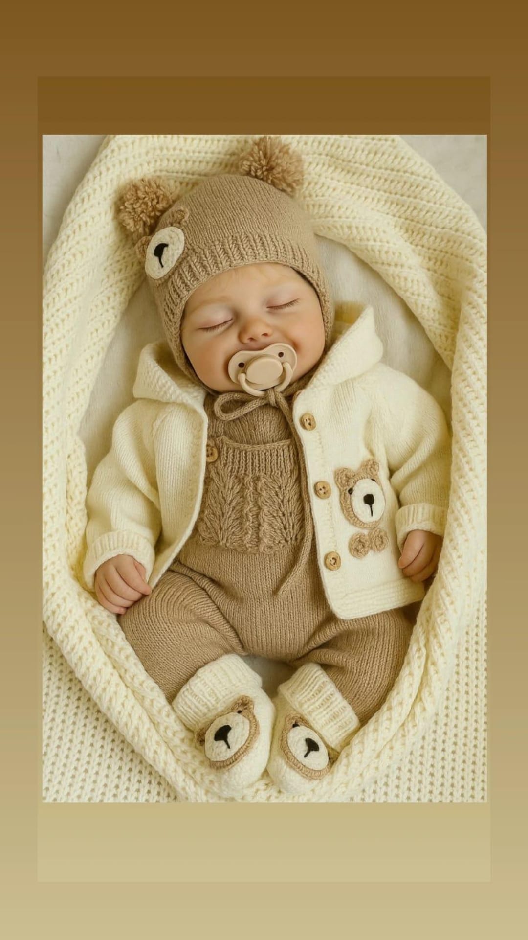 Hand-knitted Teddy Bear Baby Outfit Set: Newborn Photo Prop - Etsy