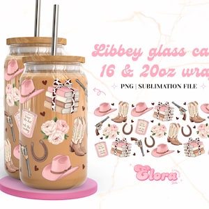 Cowboy romantiek Libbey 16oz en 20oz glazen blikje, Wear The Hat Ride The Cowboy, western cowboy boekenliefhebber wrap, leesgrage beker png, digitale download