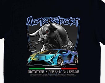 Lamborghini Sian- Motorsport Supercar T-Shirt - Sportscar Custom Exotic Car Art- Street Racing Graphic Tee