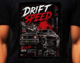1970 Chevrolet Nova SS Drift Speed T-Shirt, Muscle Car Streetwear Graphic Tee