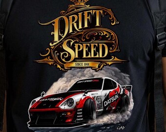 Datsun Drift Car T-Shirt, Vintage JDM Racing Tee, Japanese Sports Car Graphic
