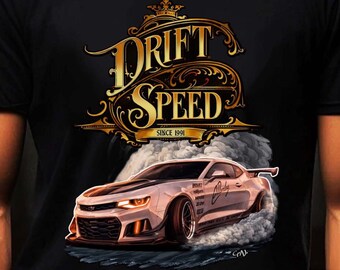 Drift Speed Camaro ZL1 Inspired Widebody T-Shirt, JDM Streetwear Graphic Muscle Car Tee Gift
