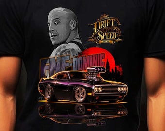 Zwart Muscle Car-T-shirt in Challenger-stijl | Supercharged Street Legend