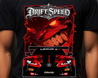 Demon Drift Car T-Shirt | Anime Graphic Street Racing Tee | LC500 - Lexus