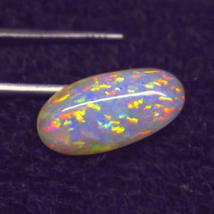 AAA++ Quality Natural Multi Fire Ethiopian Opal Cabochon, Oval Gemstones for Jewelry Making 5.1Carats, Dots Fire Opal