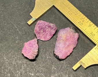 Lote de rodajas de rubí natural / Rubí en bruto sin tratar, cristales curativos