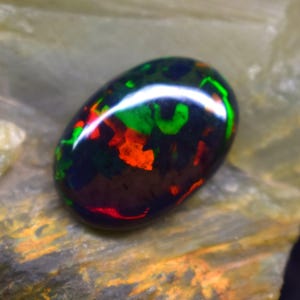 AAA Quality Reddish Greenish Smoked Fire Black Opal Cabochon Stone| Oval Shape Opal| Loose Opal Cabs| Black Opal Jewelry| Smoked Fire Opal