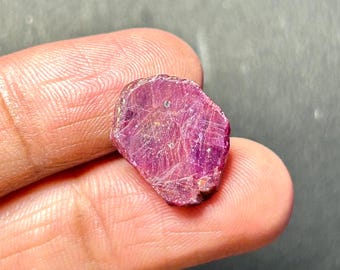 13Cts Natural Ruby Slice, Raw Loose Gemstone for Jewelry