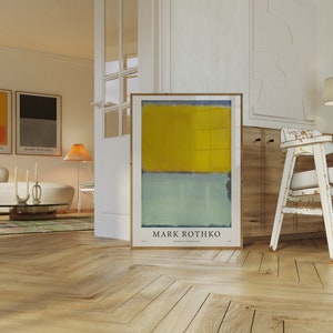 Stampa di Mark Rothko, Poster stampabile della mostra, Verde - Giallo, Geometrico astratto, Galleria Wall Art, Arredamento scandinavo, Download digitale