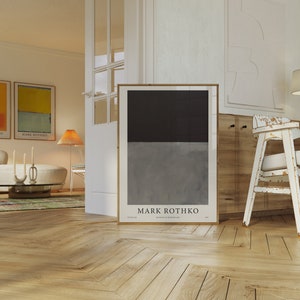 Mark Rothko Exhibition Poster, Abstract Gallery Wall Art, Black and Gray Poster, Contemporary Print, Vintage Printable Art, Digital Download