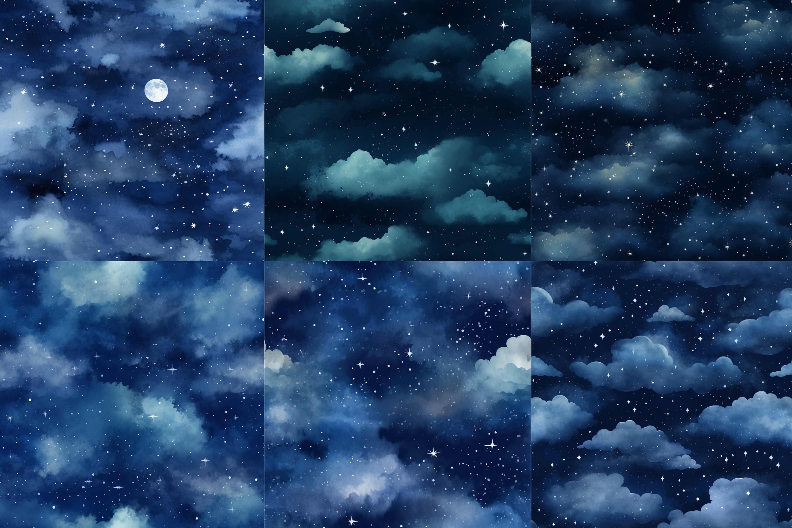 Starry Sky Digital Paper Printable Seamless Pattern Night Sky - Etsy