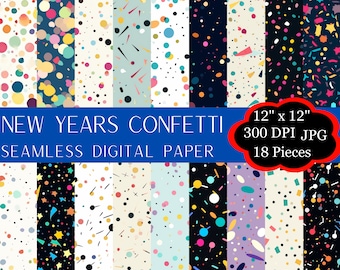 Confetti Patterns Digital Paper Printable Seamless Pattern Confetti Background Confetti Art Confetti Clipart Confetti Birthday