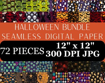 Halloween Bundle Digital Paper Printable Seamless Pattern Bundle Halloween Background Bundle Instant Download Digital Paper Commercial Use