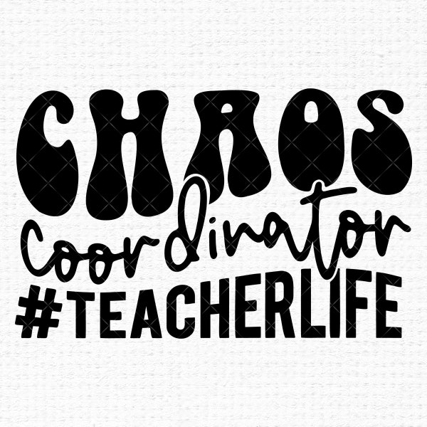 Chaos Coordinator Svg files for Cricut, Funny Retro Back To School Teacher Appreciation svg for shirts, Sublimation Png Clipart, Decal Vinyl