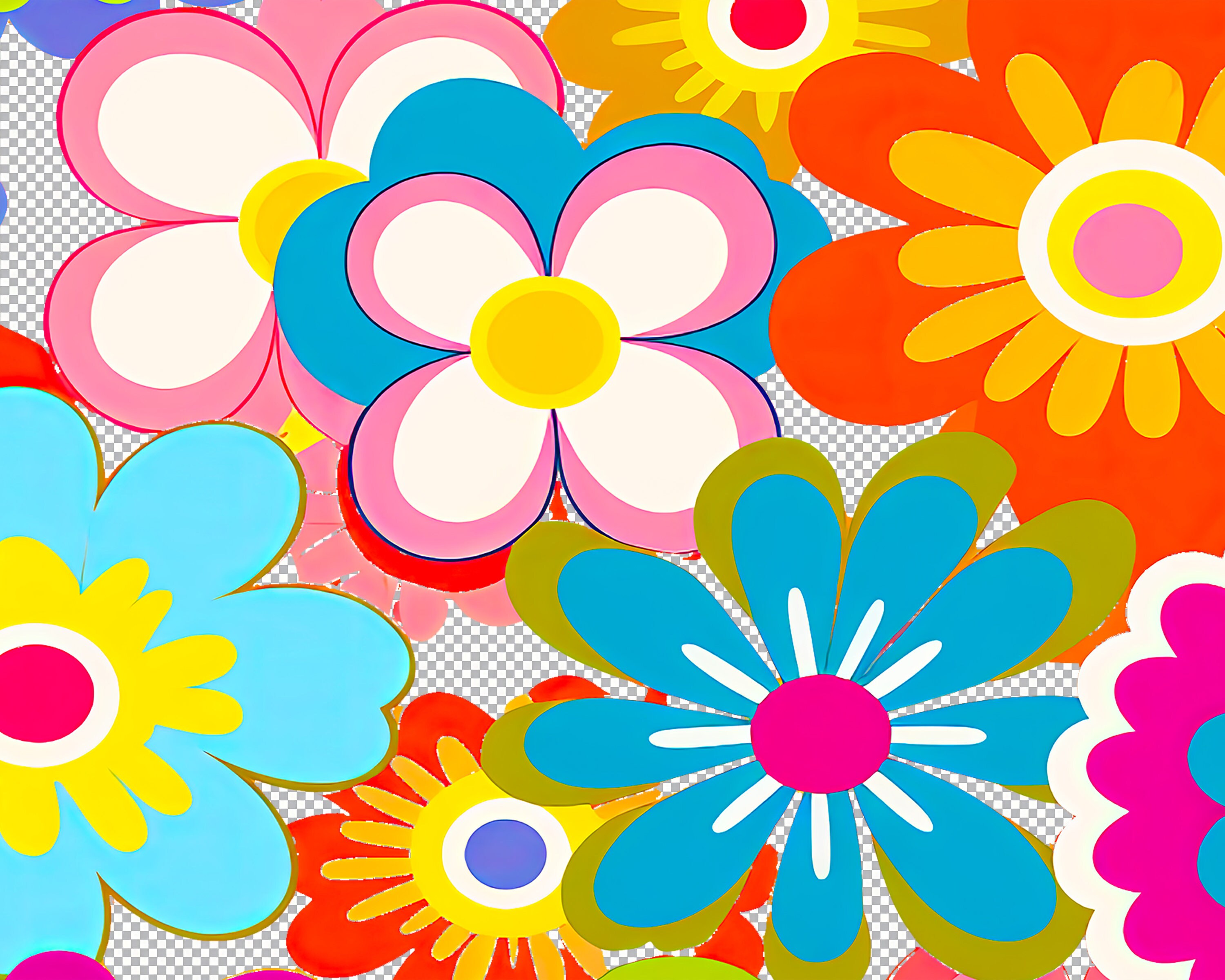 Groovy Flower Libbey Glass Wrap Png, Retro Summer Boho Floral 16oz ...