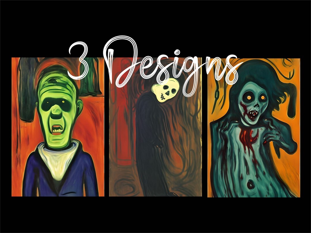 Halloween Printable Art Bundle Halloween Prints Set of 3 Etsy