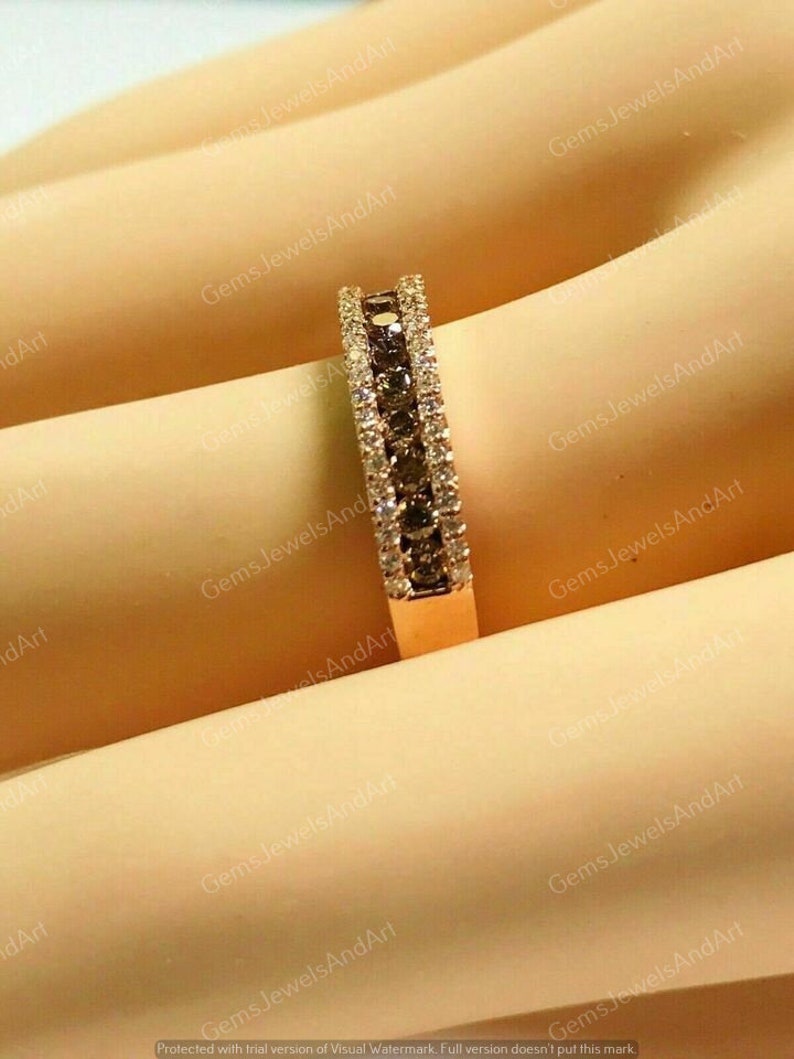 Chocolate Diamond Band Ring, Half Eternity Band Ring, Wedding Promise