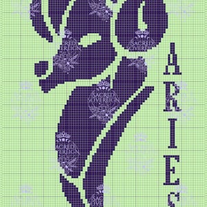 Schema per coperta all&#39;uncinetto con segno zodiacale Ariete C2C - Download digitale in PDF / Design per coperta astrologica / Regalo all&#39;uncinetto celeste