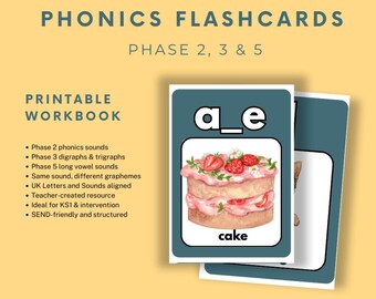 Cartes mémoire Phase 2, 3 et 5 Phonics Sound