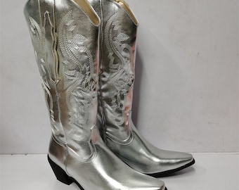 Western Boots Cowboy Metallic Cowgirl Boots For Women