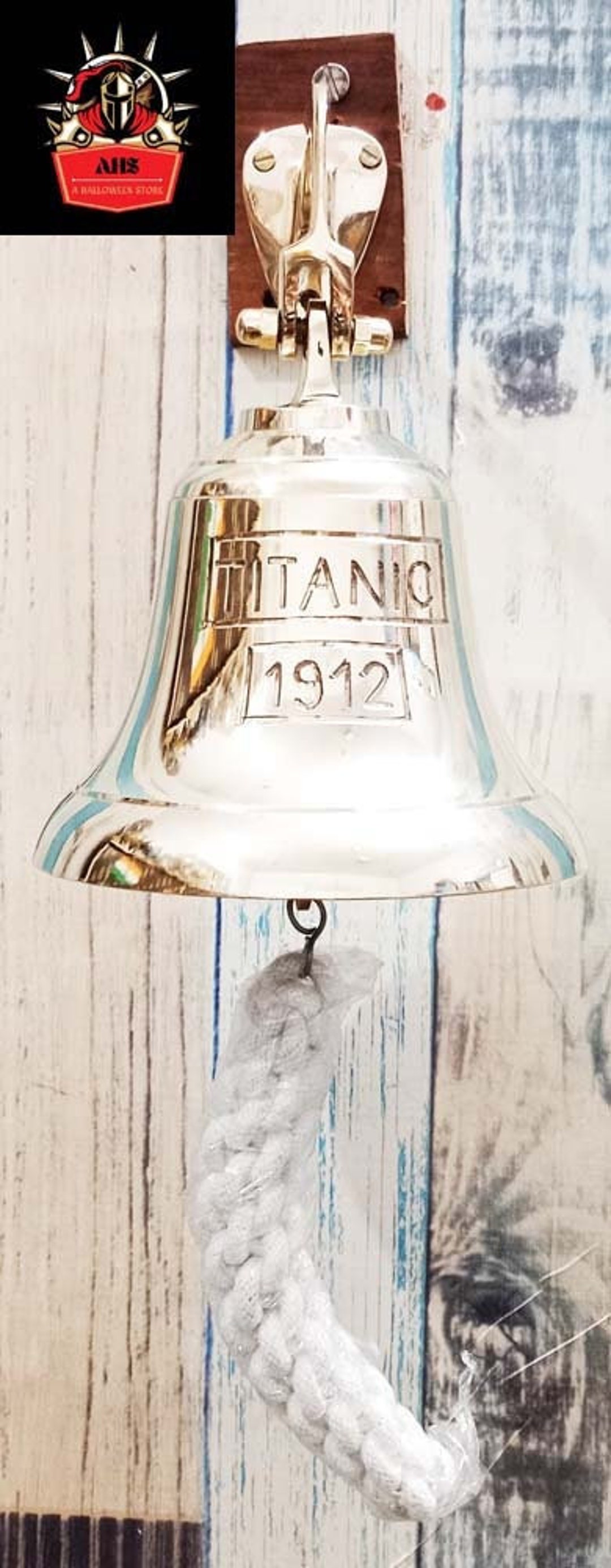 Brass Maritime Ship Bell Titanic Bell 1912 London Hanging Nautical Wall Decor Doorbell Gift for