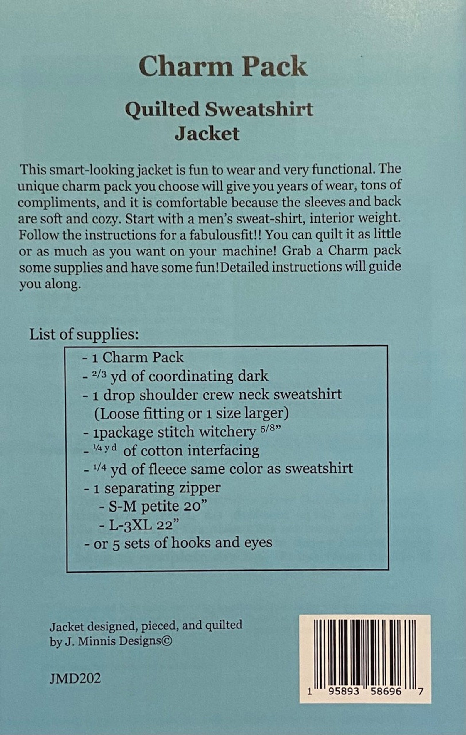 The Charm Pack Quilted Sweatshirt Jacket Pattern Etsy