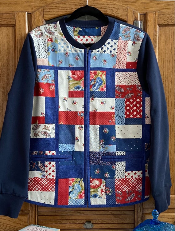 The Charm Pack Quilted Sweatshirt Jacket Pattern Etsy UK