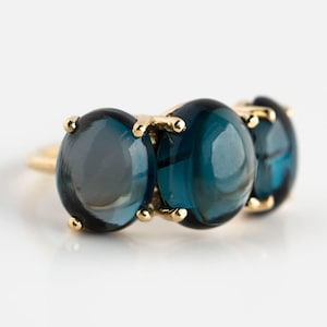Natural Blue Topaz Ring-Handmade Silver-Oval Blue Topaz Ring-Gift for her- December Birthstone-Light Blue Gemstone-Promise Ring For Her