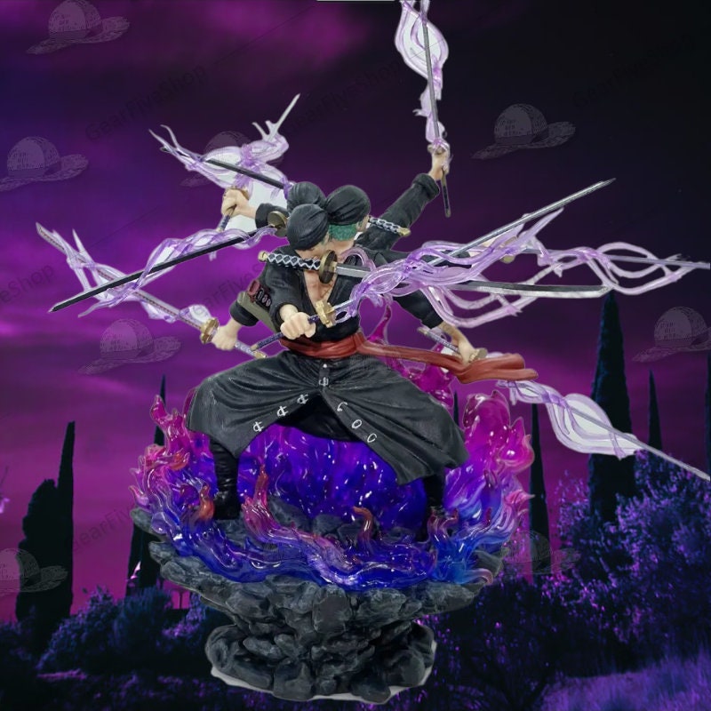 Anime One Piece Roronoa Zoro Wano Country Six Arms Nine Knives Flow Shura  Action Figure 40cm PVC Collection Model Gifts Toys