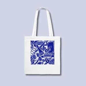 Board Game Tote Bag | Eco | Reusable | Board Game Lover Gift | Chess and Draughts | Game Night | Gamer Present | Hand Drawn Art | Dice