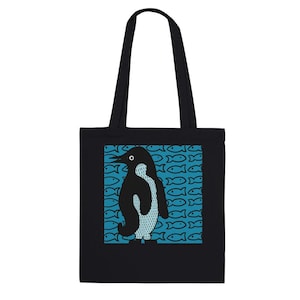 Penguin Tote Bag, Penguin Lover Gift, Colourful Animal Bag, Eco, Reusable Bag, Animal Tote Bag