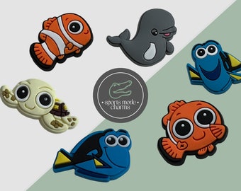 Kroko Anhänger Pin Abzeichen süsser Charms - Meerestiere Clown Fisch - Kinder Gummireifen Custom SportsModeCharms