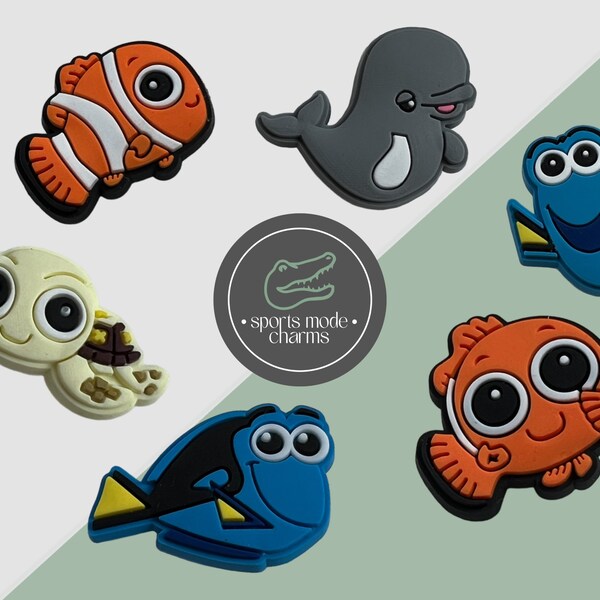 Croc Charm Pin Badge Cute Charms - Sea Animals Clown Fish - Kids Rubber Custom SportsModeCharms