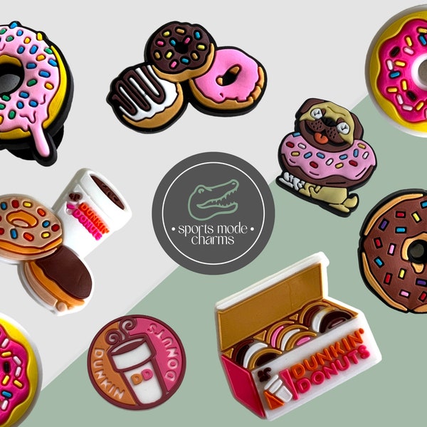 Croc Charm Pin Badge Cute Charms - Doughnuts - Kids Rubber Custom SportsModeCharms