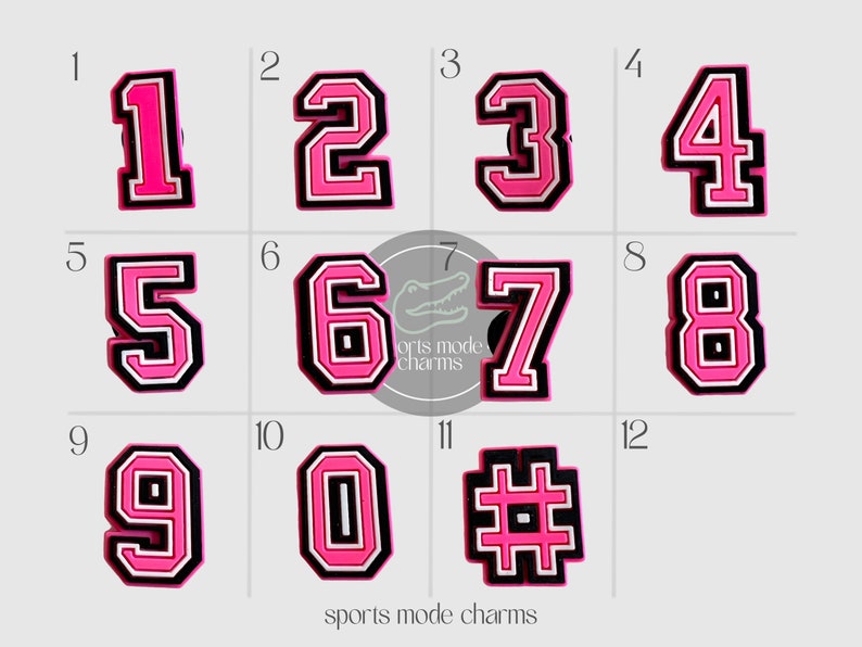 Croc Charm Pin Badge Cute Charms Numbers Pink Kids Rubber Etsy Australia