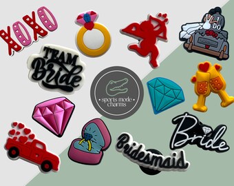 Croc Charm Pin Badge Cute Charms - Bruiloft Kip Bruid Bruidegom Bruidsmeisje Love Diamond Engagement - Kids Rubber Custom SportsModeCharms