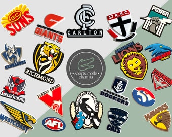 Croc Charm Pin Badge Cute Charms - CHARACTERS Aussie Rules Football League Australia Footy - Kids Rubber Custom SportsModeCharms