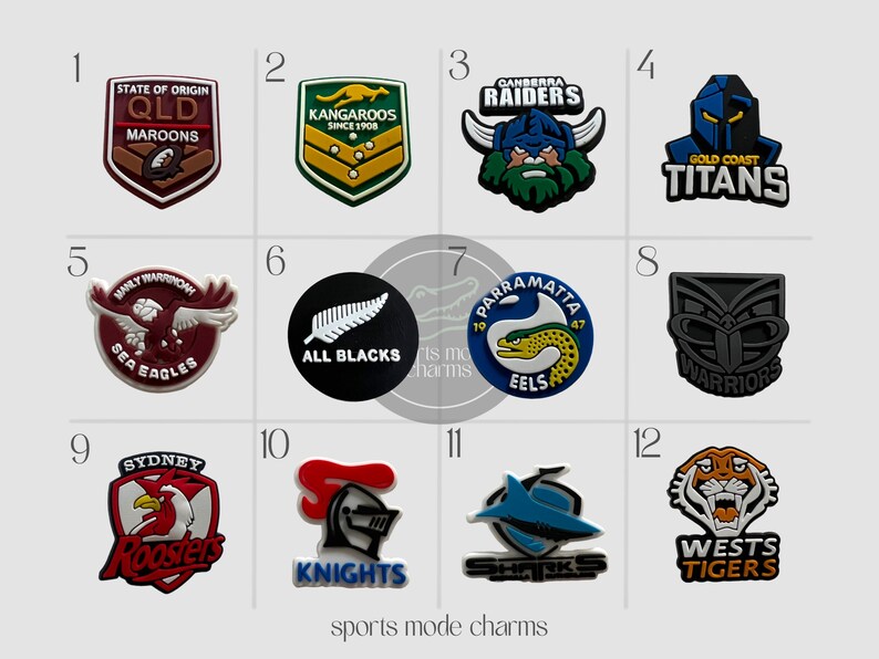 Croc Charm Pin Badge Cute Charms NRL Rugby League Australia Etsy New