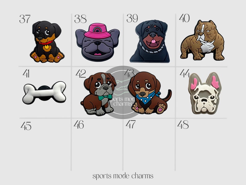 Croc Charm Pin Badge Ciondoli carini Cani Cucciolo Frenchie Labrador Bulldog Bassotto Spaniel Terrier Bambini Gomma SportModeCharms personalizzati immagine 5